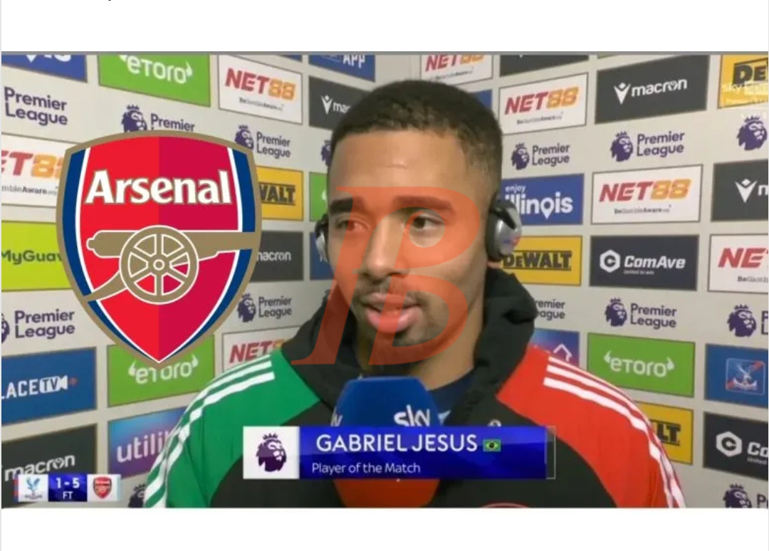 “I heard the board talking about a new striker and i….”- Arsenal man Gabriel Jesus RESPONDS to the secret behind his recent goalscoring form following a 5-1 trashing of Crystal Palace